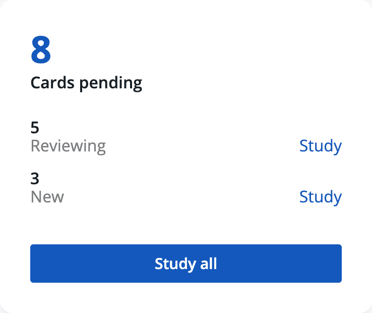 Study queue with fewer new cards